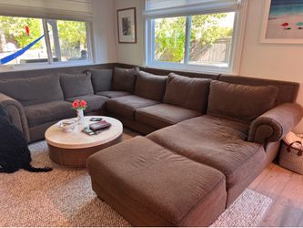 Brown sectional couch
