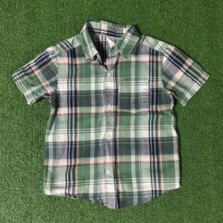 Carter’s Green plaid short sleeve button up shirt size 3T