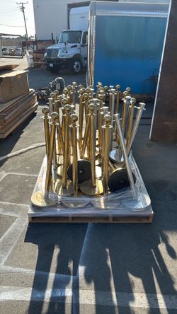 Gold & Silver Crowd Control Stanchion Posts – Bulk Lot