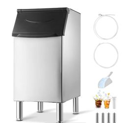 Vevor Commercial Ice Maker Storage Bin,300 lbs Capacity Ice Bin with Adjustable AntiSlip Rubber Feet