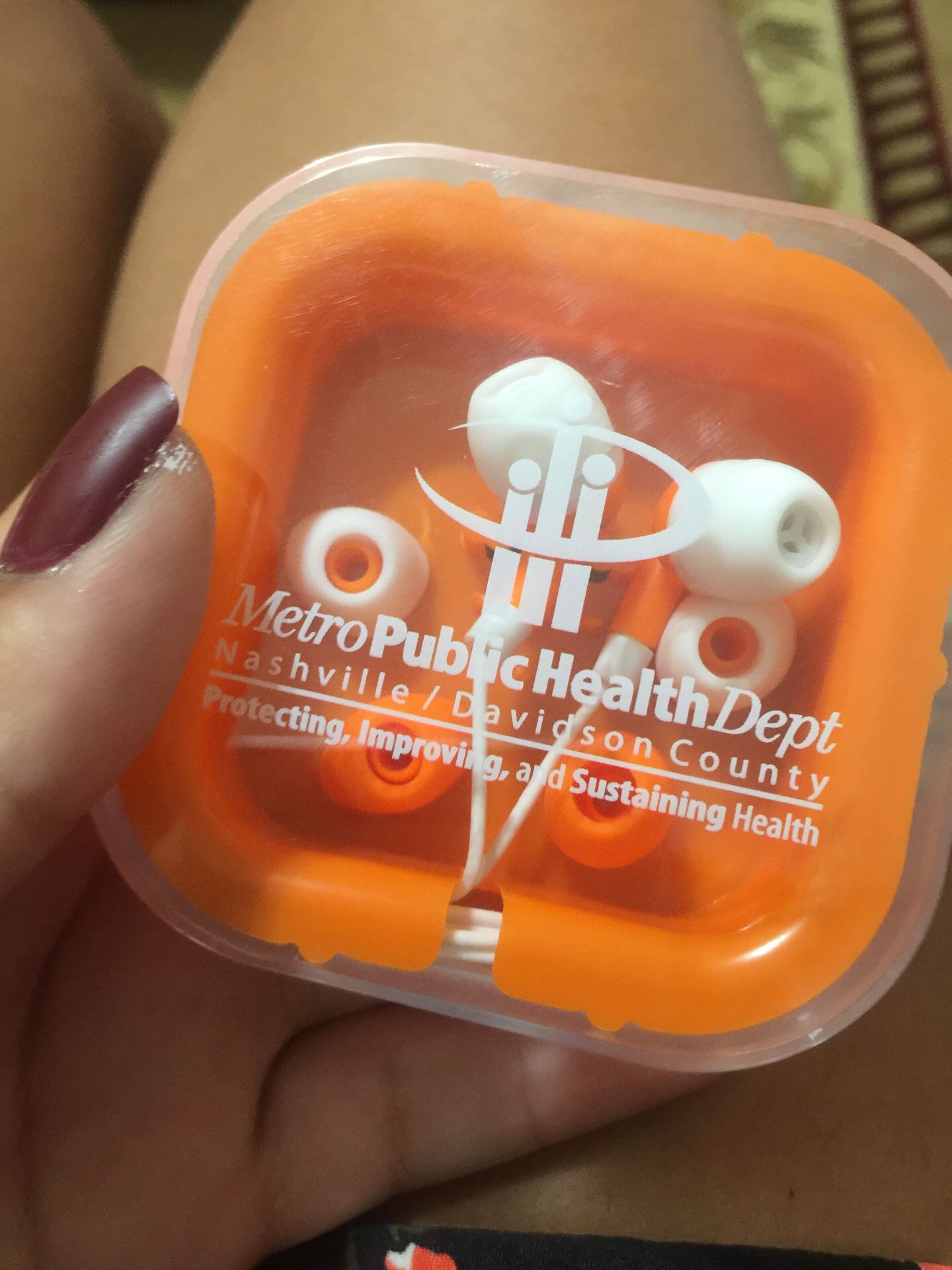 Orange Earbuds