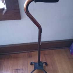 Fabulous,New, Copper Quad Cane With Black Handle. 