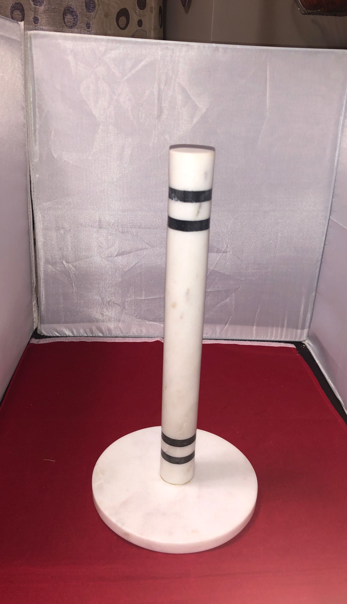 Magnolia home marble Adelaide paper towel holder with black strips 2015