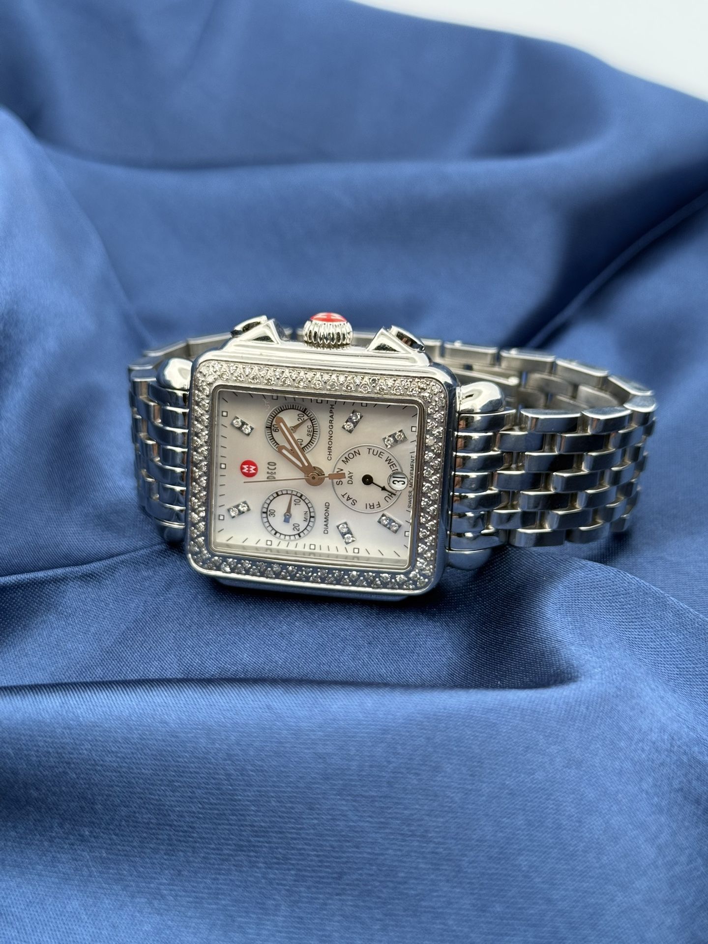 Michelle watch diamond 0.66Ct 120 diamonds Michele Signature Deco Diamond Two-Tone | Chicago Pawners  main image 3