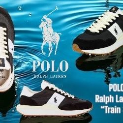  Polo Ralph Lauren Men's Train 89 Low Top Sneakers, Size 10.5 ( Black) 
