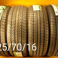 4 New Tires For Sale 225/70/16 We Service Motorcycle Tires