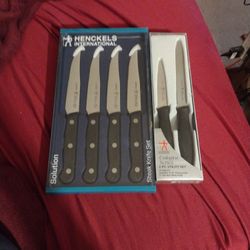 henckles new steak knives and 2pc utility set 