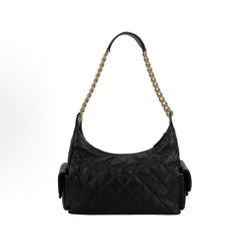 CHANEL 25C diamond gold buckle zipper opening and closing sheepskin handbag shoulder bag(50)66