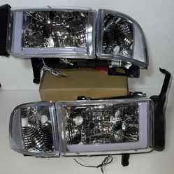 Dodge Ram LED Chrome Headlights for 1994 to 2001