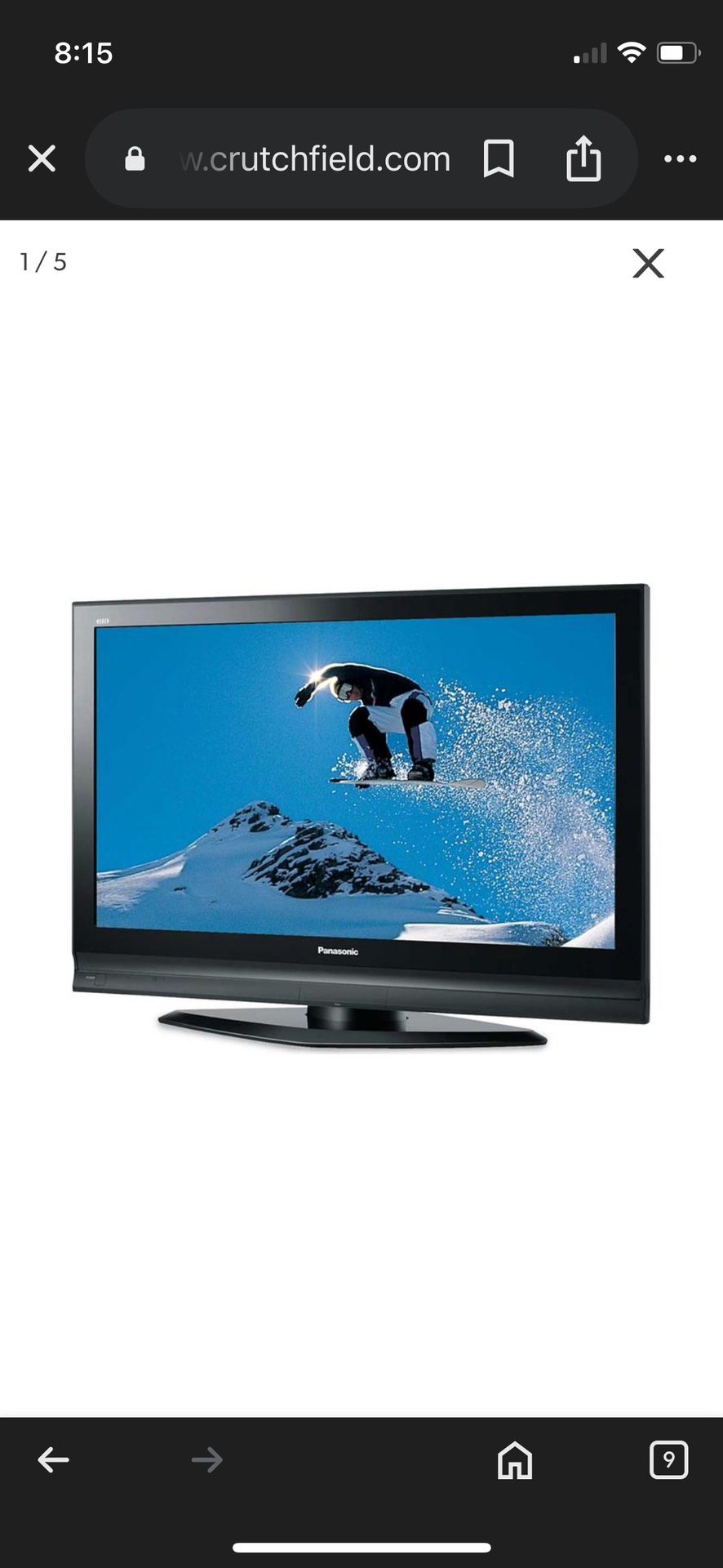 TV Plasma Panasonic 50" flat Screen