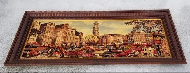 Antique Framed Wall Art Tapestry