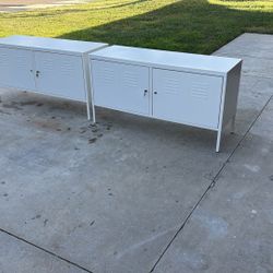 White Metal Locker Storage X 2