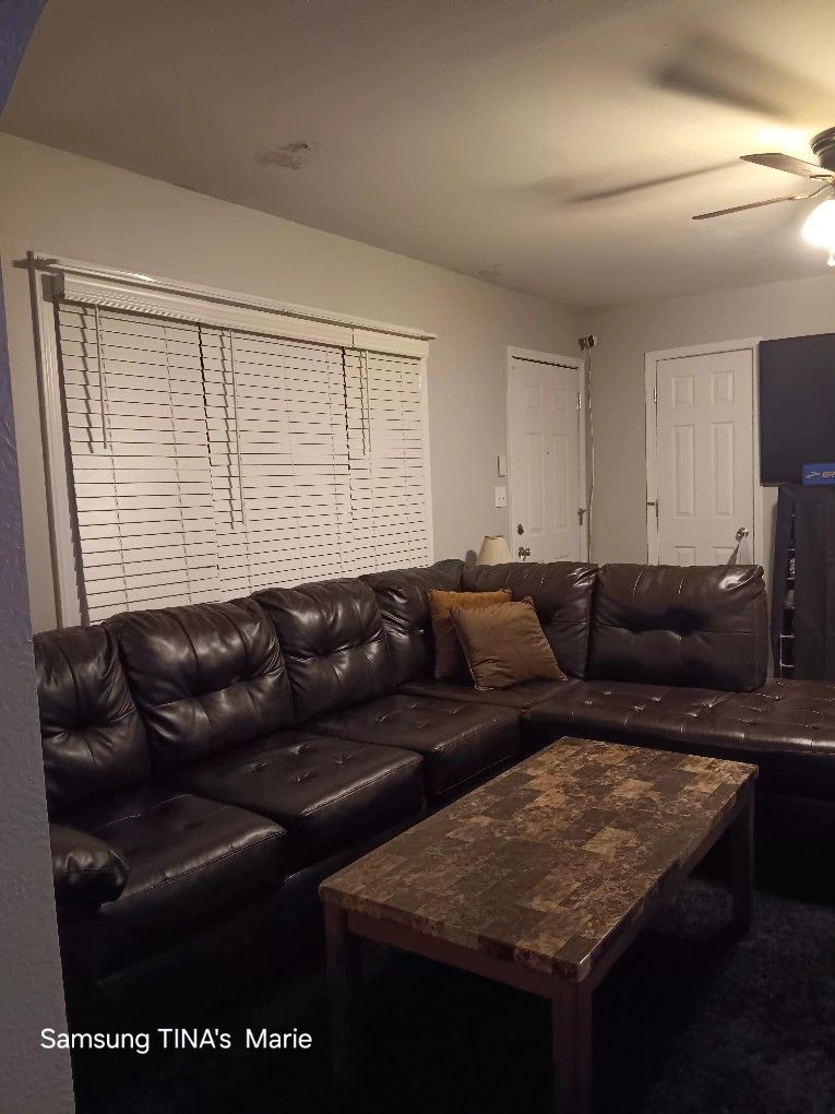 Chocolate Brown Sectional & End Tables