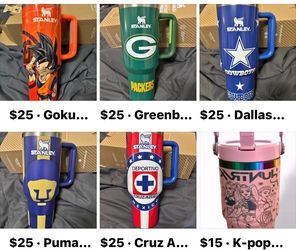 40oz sports tumblers (49ers, raiders And Cowboys)