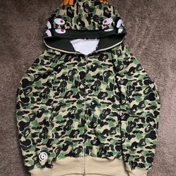 Green Double Hooded Bape Hoodie 