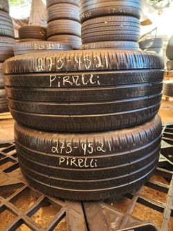 275 45R 21 PIRELLI SCORPION ZERO TIRE 2754521 USED TIRES (PAIR) MOUNT BALANCE INCLUDED