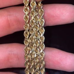 14k Solid Gold Rope Chain 
