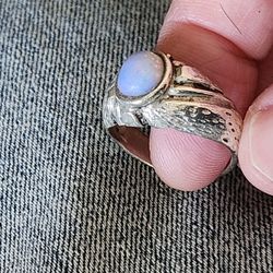 925 Size 9 Opal Ring