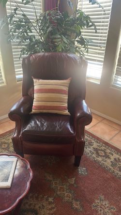 Dark Brown Leather Recliner Armchair
