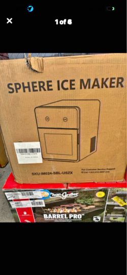 12.6 in. 22 Ibs. Whiskey Ball Shaped Cocktail Ice Portable Countertop Ice Maker in Black with Auto-Cleaning