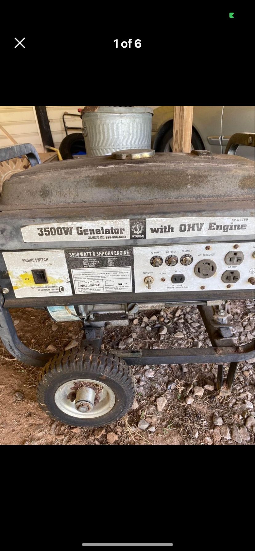 3500 Watt 6.5 HP Generator