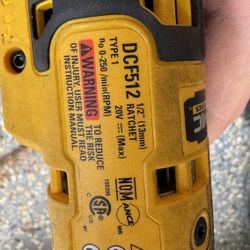 DeWalt Atomic 20v 1/2” Ratchet - DCF512
