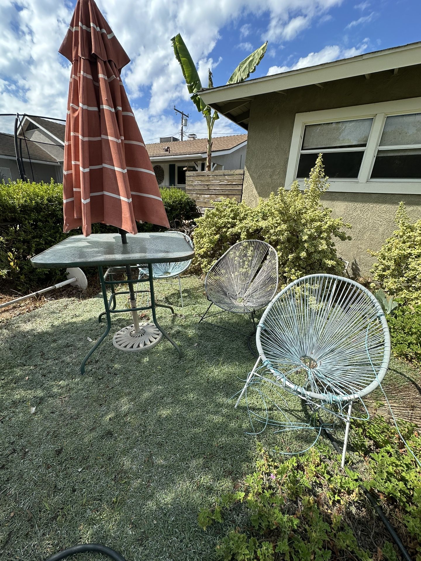 High Table Acapulco Chairs Umbrella And Stand