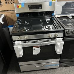 GE 30” STAINLESS STEEL FREESTANDING GAS STOVE