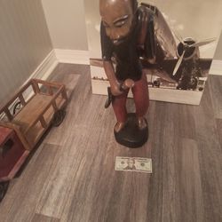 Wood Hand Carved Figure 20 Inch Tall Real Nice