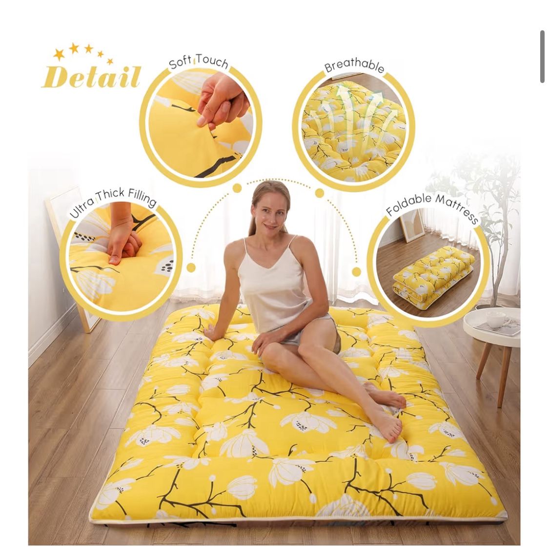 NEW Yellow Futon (Sealed In Plastic)