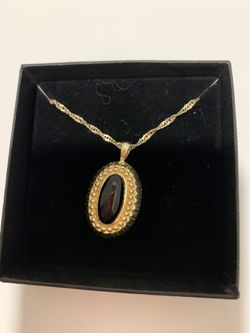 Silver & Gold Onyx Necklace