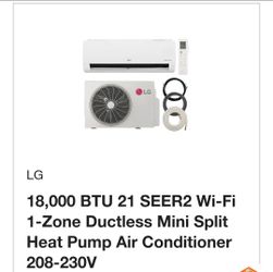 NEW LG 18,000BTU MINI SPLIT AC
