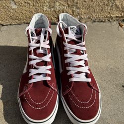 Burgundy HighTop Vans 7.5 