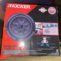 Kicker 8” Compact Subwoofer. 600W Peak