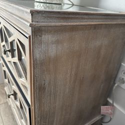 Mirrored Wood Nightstand 