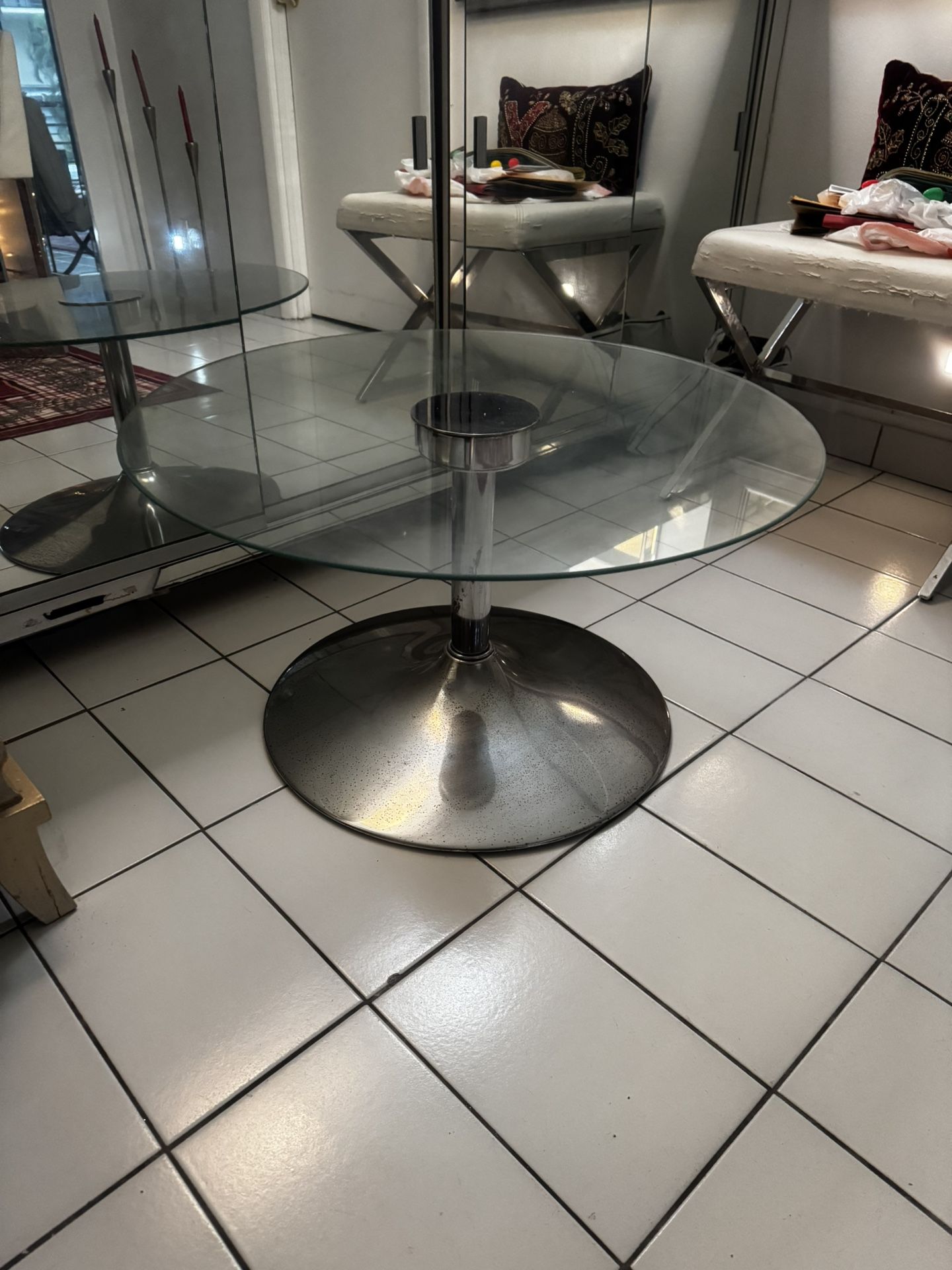 Glass and Chrome Coffee Table/ Side Table