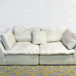 ( Delivery Available ) Abbyson Home Cloud Cream White Sectional Couch