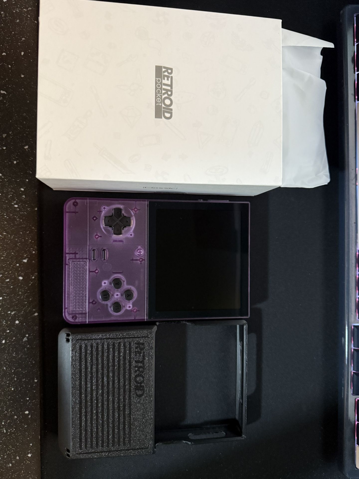 Retroid Pocket Classic Atomic Purple with Bumper Case