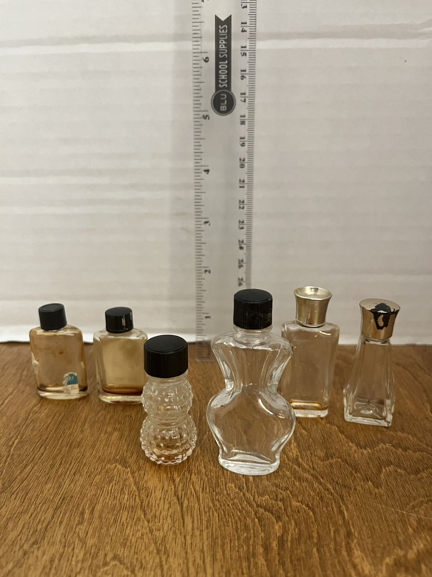 Group of 6 EMPTY Mini Splash Fragrance Bottles- Charles V NY, Hobnail