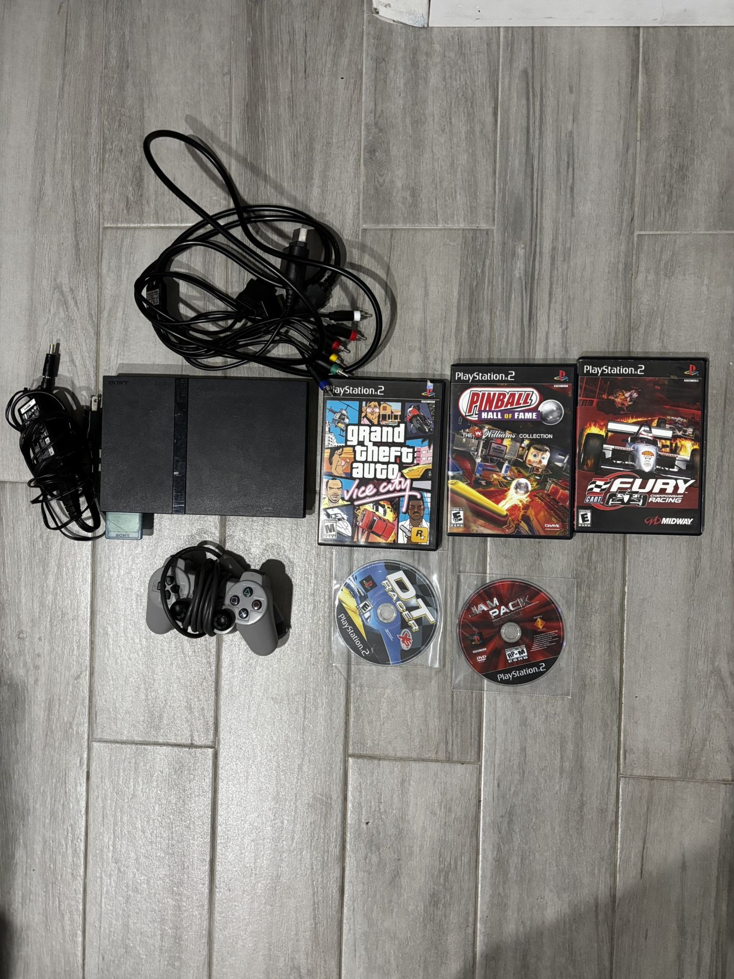 Sony PlayStation 2 Slim Bundle + 5 Games (Fully Working)
