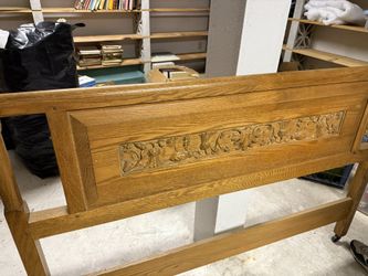 Solid Wood Full Head Board With Wheels