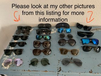 Ray-bans, Oakley's , Versace , Costa, pumas ,Gucci, coach 22 diff sunglasses
