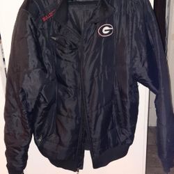 Georgia  Bulldogs Logo Black Puffy Hooded Jacket XXL