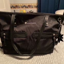 Sherpani Black Nylon Tote Bag