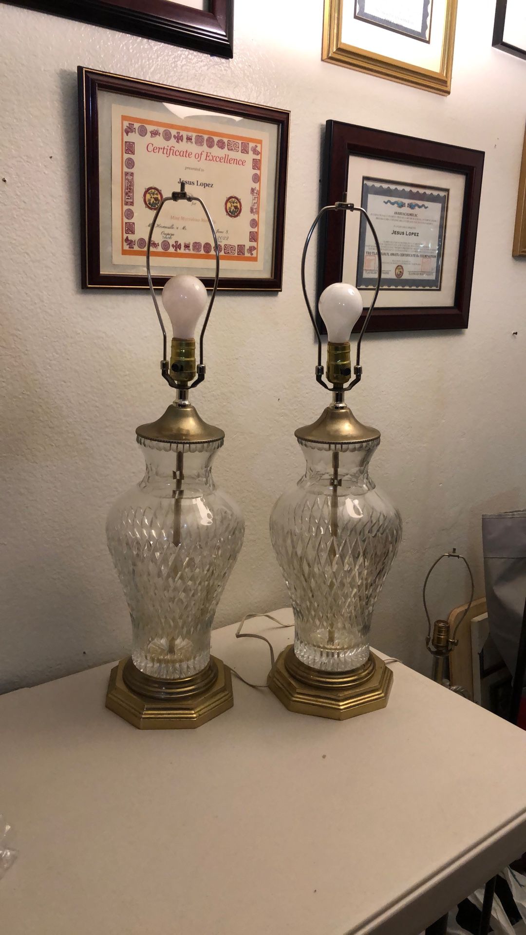 Antique Crystal Lamp