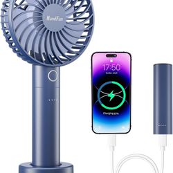HandFan Upgraded Versatile Mini Portable Handheld Fan with Portable Charger/Charging Base
