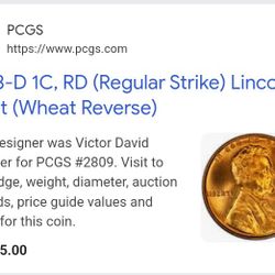 1953 D 1C, RD Wheat Reverse Penny