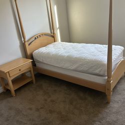 Twin Headboard With Mattress And Box Springs And Nightstand Included