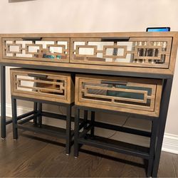 Console table and 2 side tables for sale