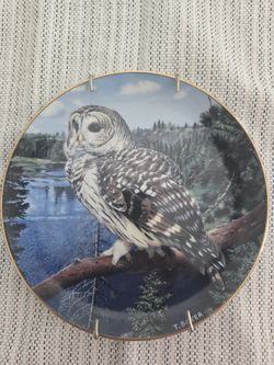 Danbury Mint Owl Plate "On The Lookout"